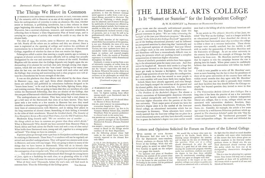 THE LIBERAL ARTS COLLEGE