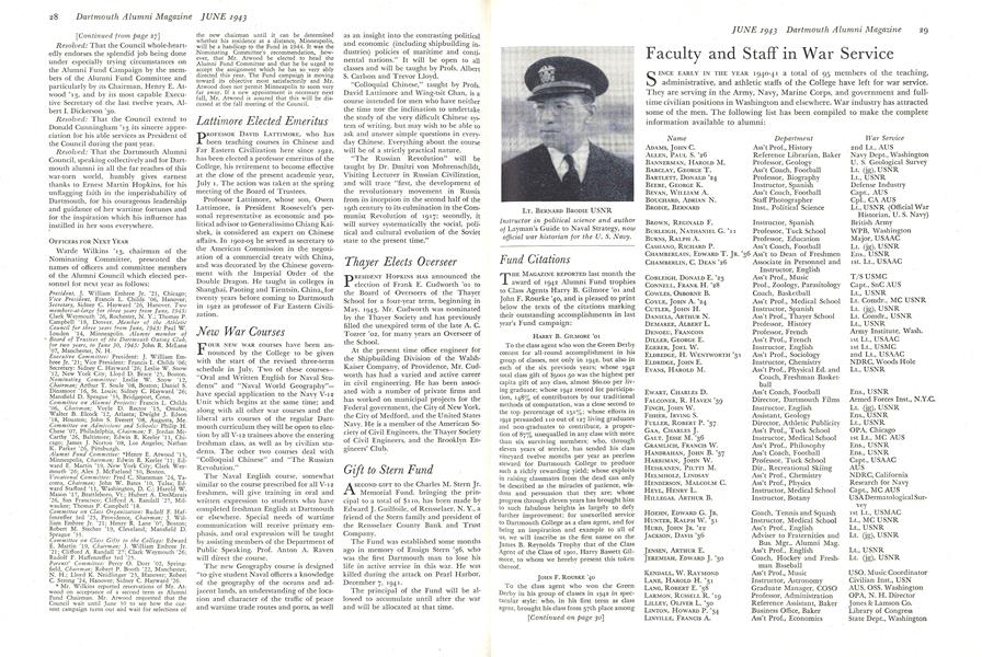 Faculty and Staff in War Service