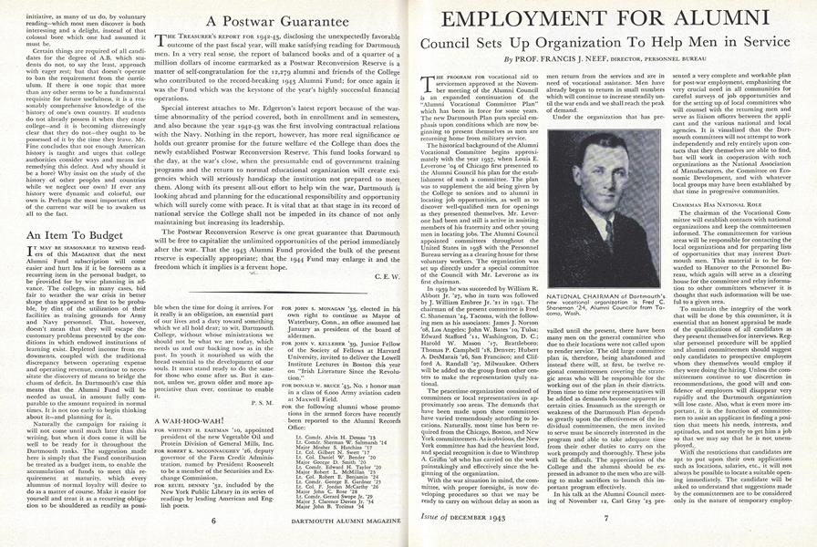 EMPLOYMENT FOR ALUMNI
