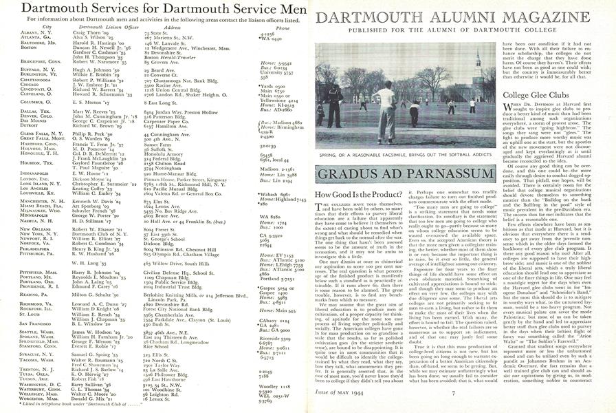 Dartmouth Services for Dartmouth Service Men