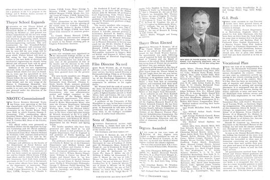 Faculty Changes, Page: 30 - December 1945 | Dartmouth Alumni Magazine
