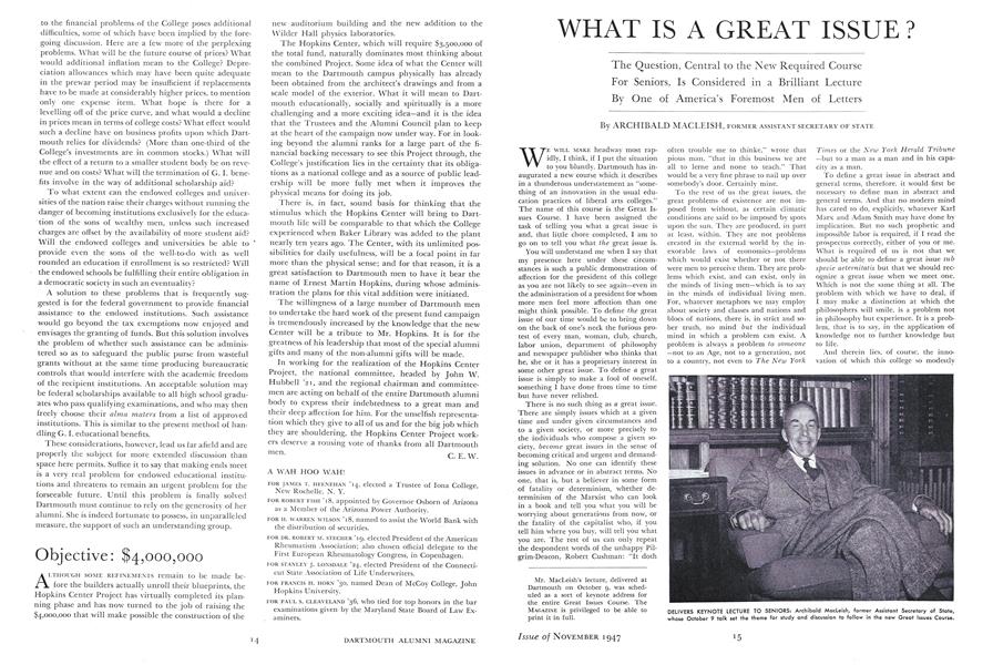 WHAT IS A GREAT ISSUE ?