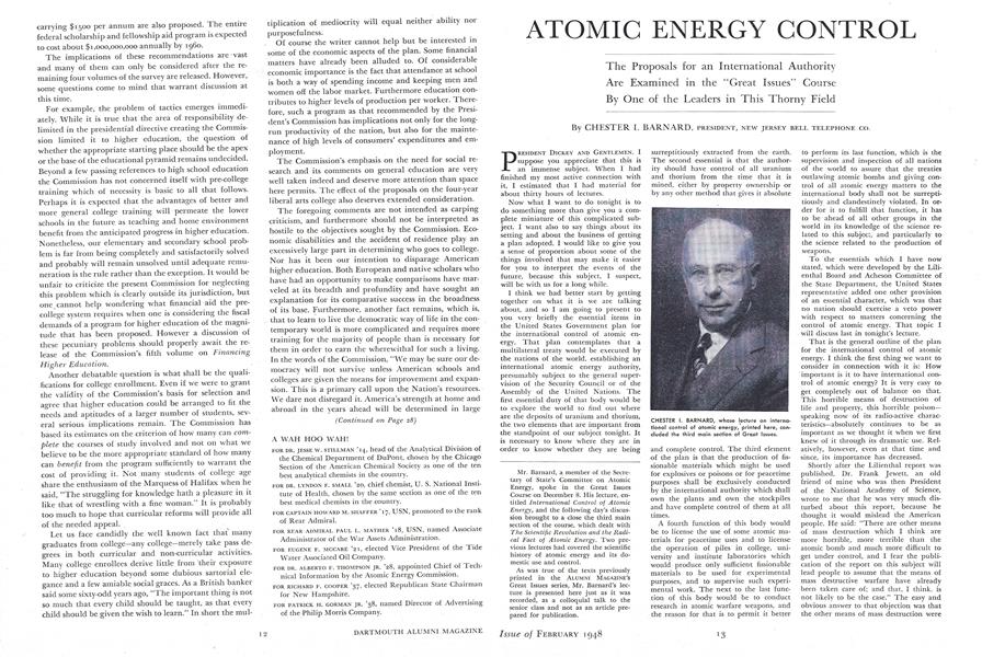 ATOMIC ENERGY CONTROL