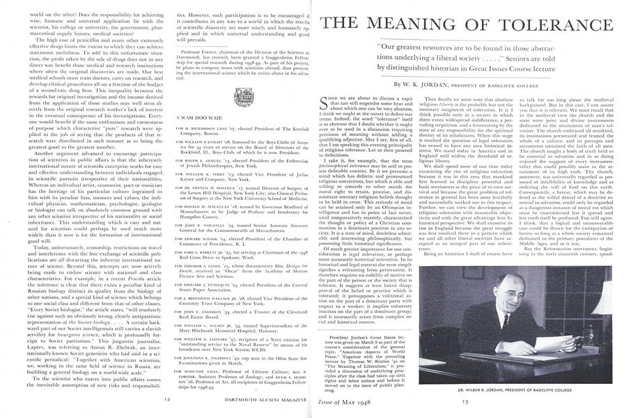 THE MEANING OF TOLERANCE