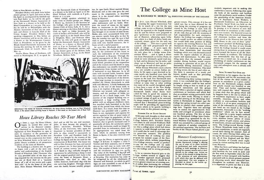 The College as Mine Host