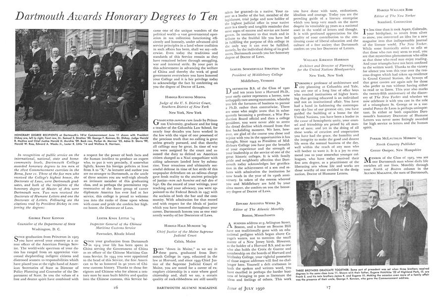 Dartmouth Awards Honorary Degrees to Ten