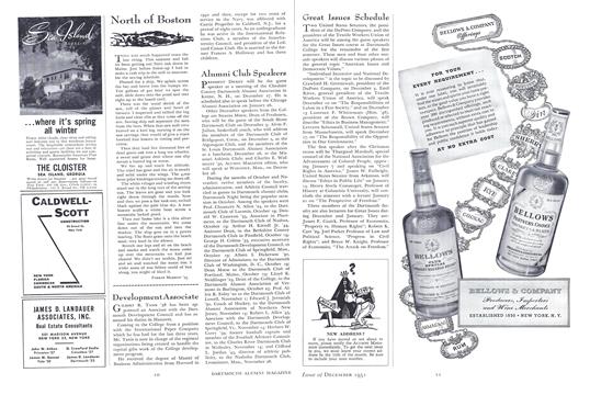 Great Issues Schedule, Page: 11 - December 1951 | Dartmouth Alumni Magazine