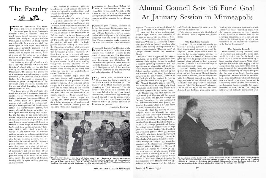 Alumni Council Sets '56 Fund Goal At January Session in Minneapolis