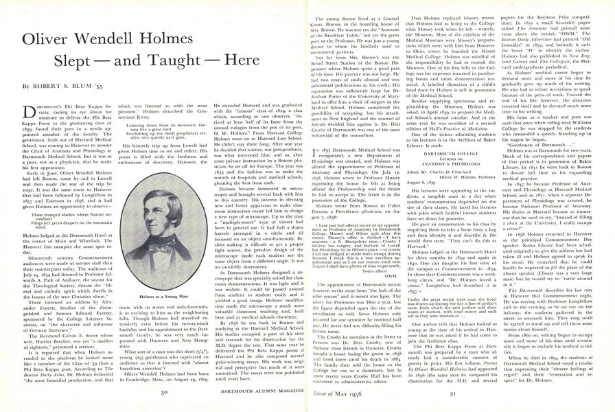 Oliver Wendell Holmes Slept – and Taught – Here