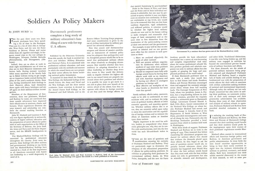 Soldiers As Policy Makers