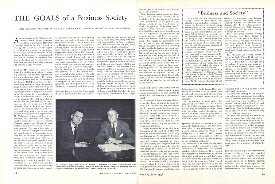 THE GOALS of a Business Society