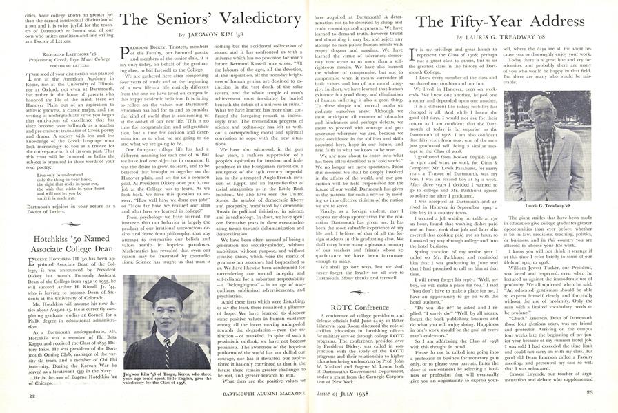 The Seniors' Valedictory