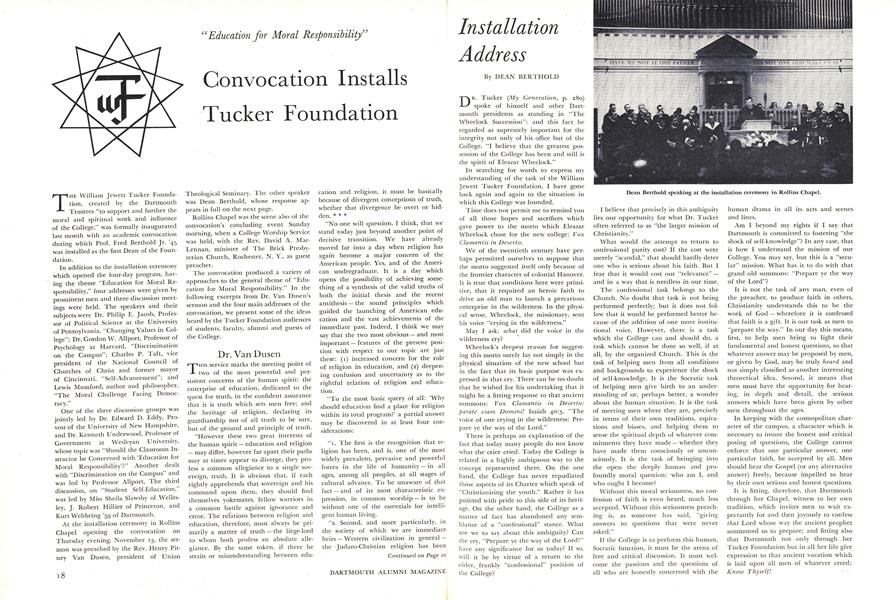 Convocation Installs Tucker Foundation