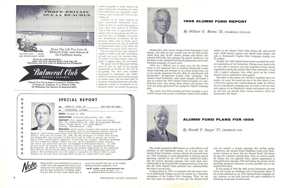 1958 ALUMNI FUND REPORT