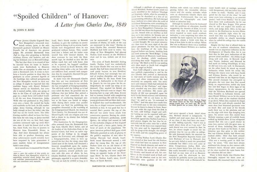 "Spoiled Children" of Hanover: A Letter from Charles Doe, 1849