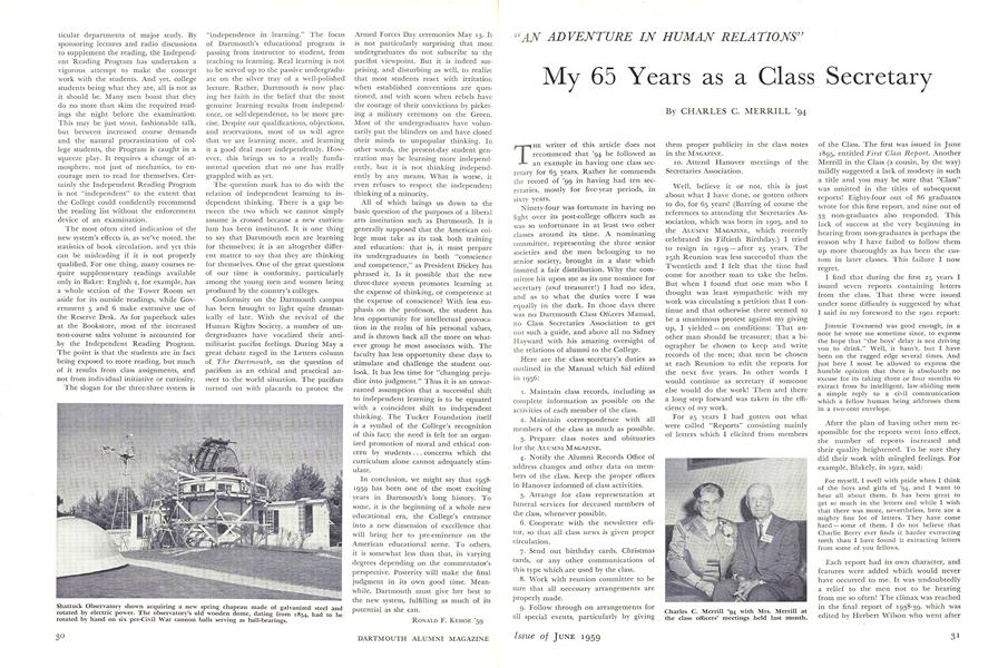My 65 Years as a Class Secretary