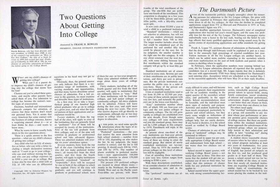 Two Questions About Getting Into College