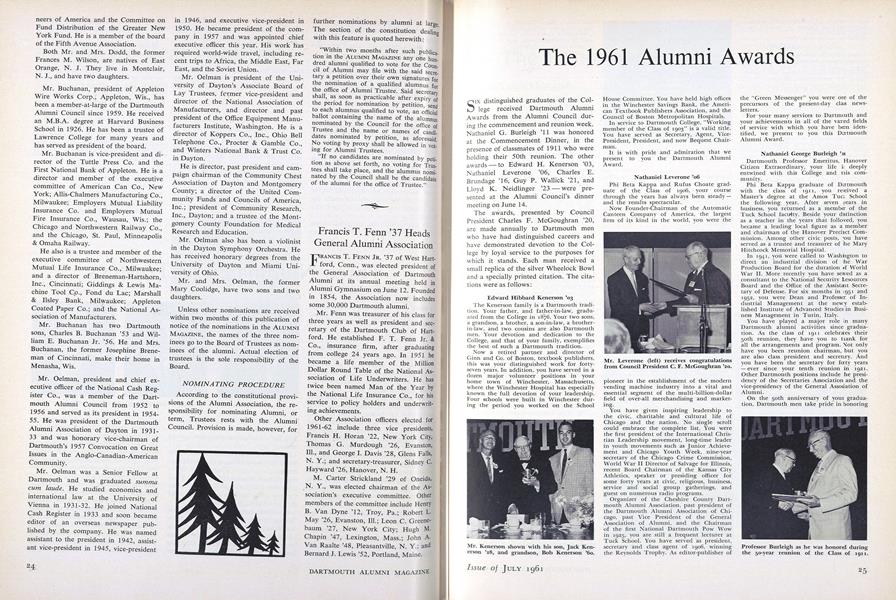 The 1961 Alumni Awards