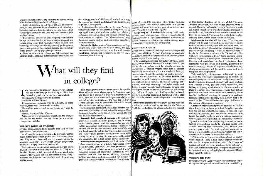 What will they find in college?