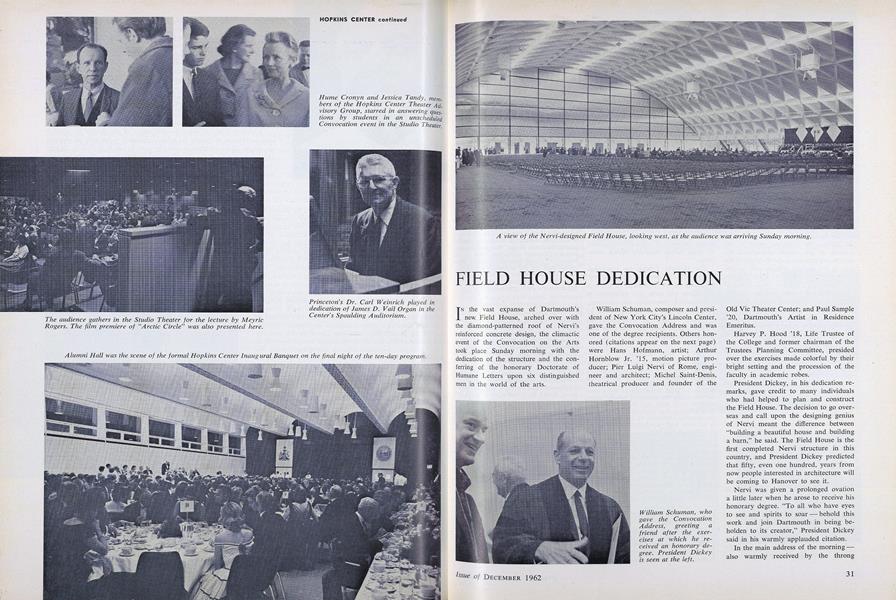 FIELD HOUSE DEDICATION