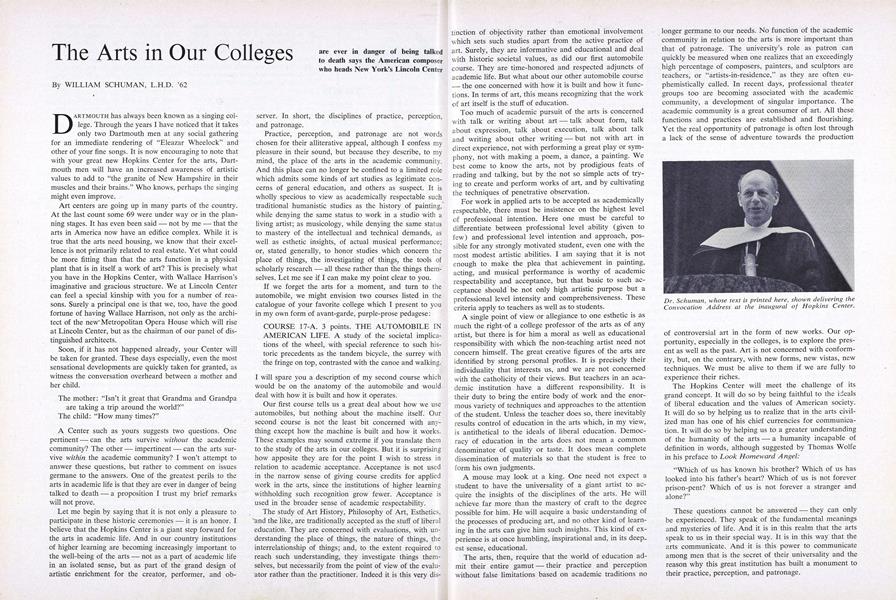 The Arts in Our Colleges