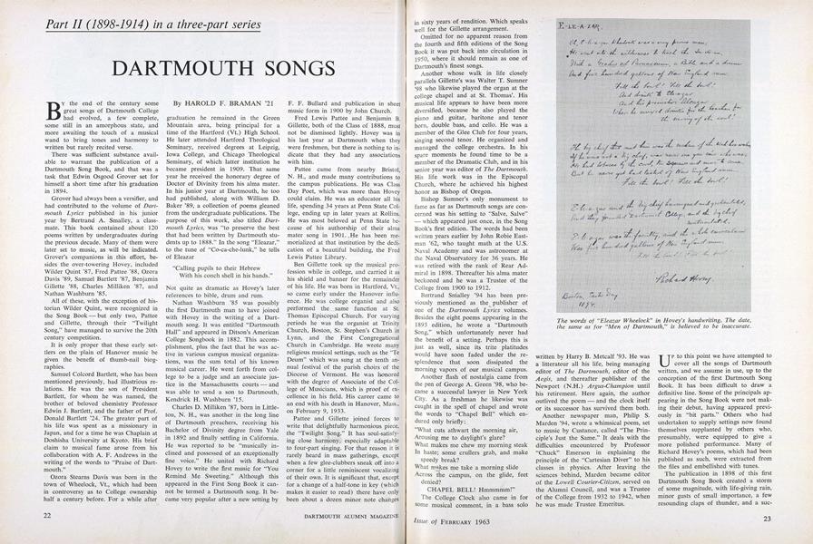 DARTMOUTH SONGS