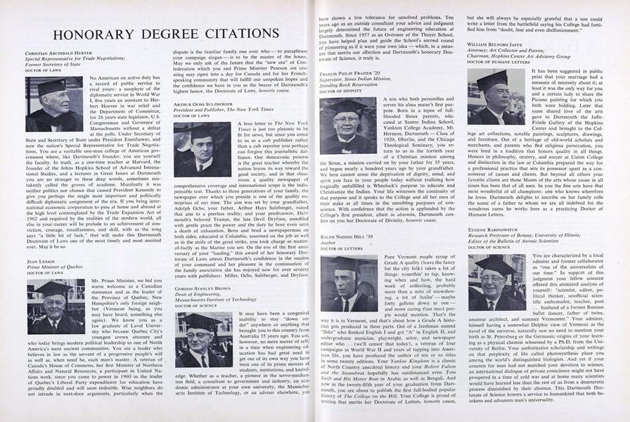 HONORARY DEGREE CITATIONS