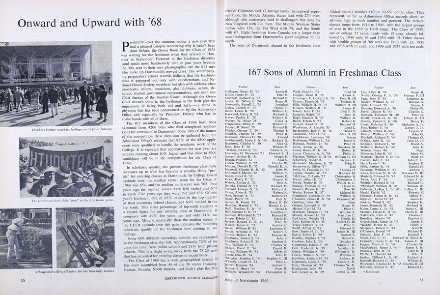 167 Sons of Alumni in Freshman Class
