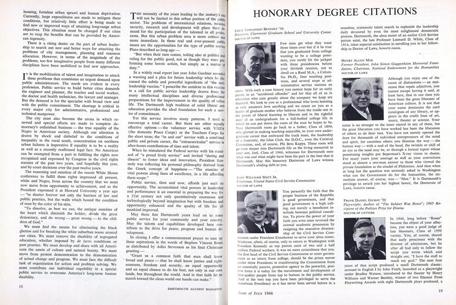 HONORARY DEGREE CITATIONS
