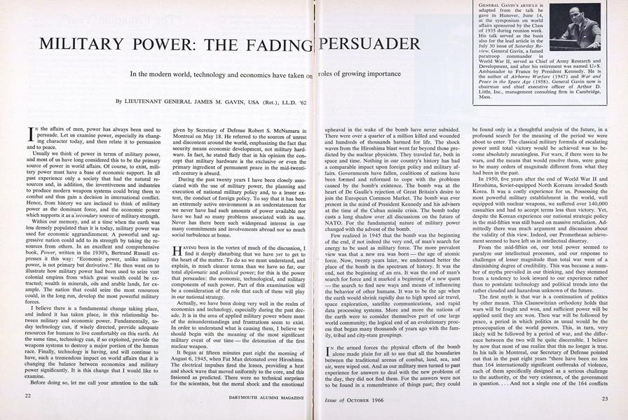 MILITARY POWER: THE FADING PERSUADER