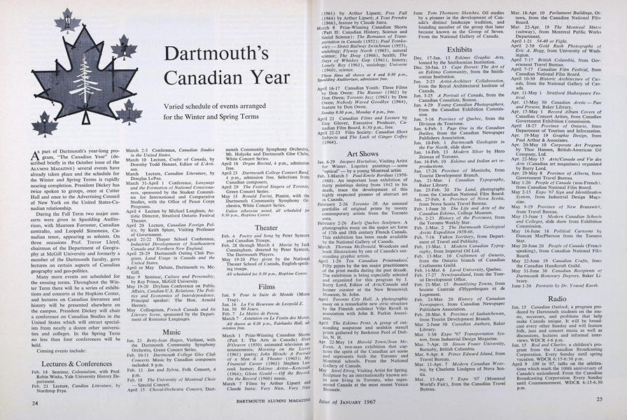 Dartmouth's Canadian Year