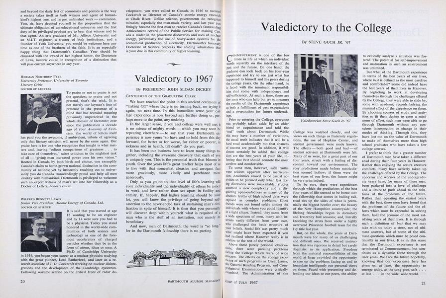 Valedictory to the College