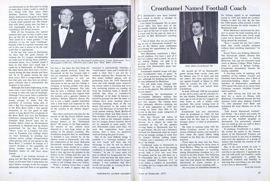Crouthamel Named Football Coach