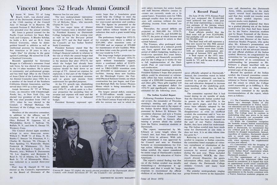 Vincent Jones 52 Heads Alumni Council