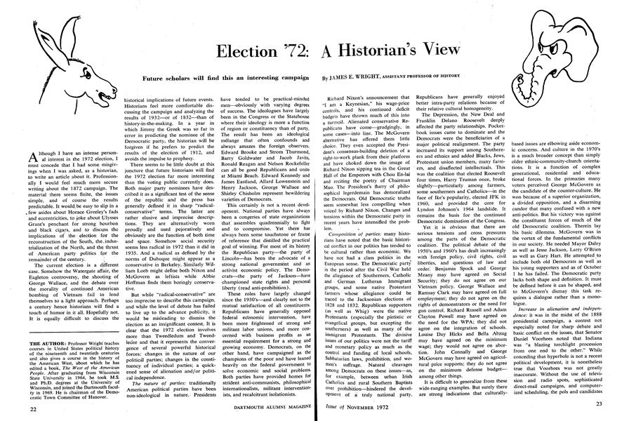 Election '72: A Historian's View