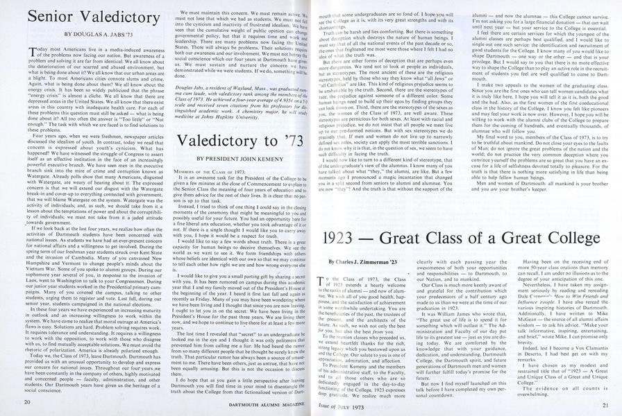 Valedictory to '73