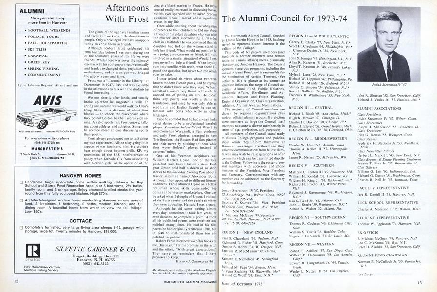 The Alumni Council for 1973-74