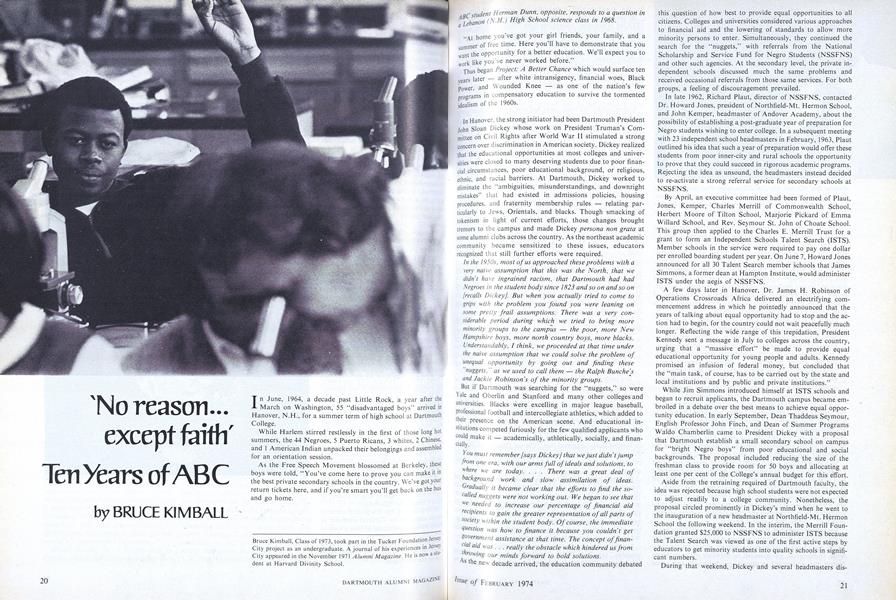 ‘No reason... except faith' Ten Years of ABC