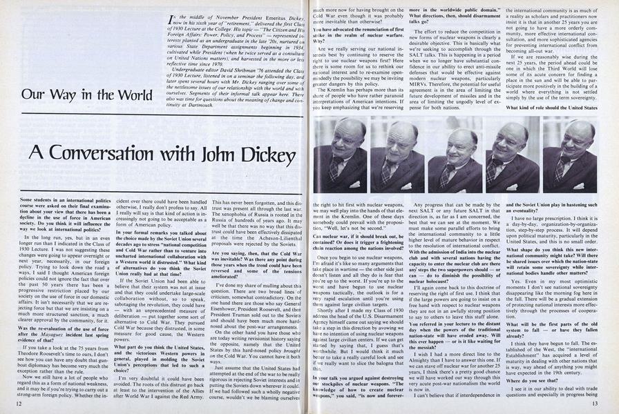 Our Way in the World: A Conversation with John Dickey