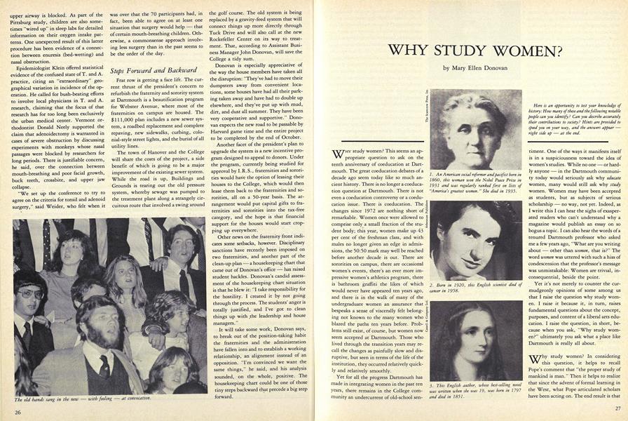 WHY STUDY WOMEN?