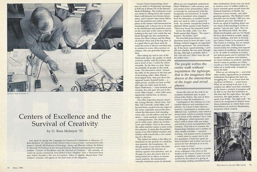 Centers of Excellence and the Survival of Creativity