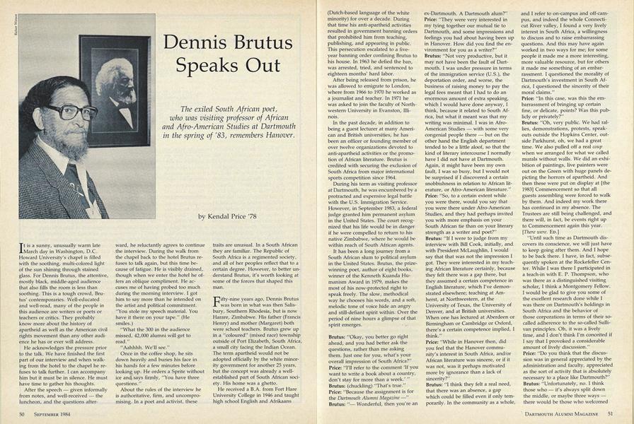 Dennis Brutus Speaks Out