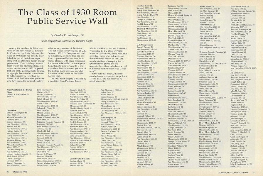 The Class of 1930 Room Public Service Wall
