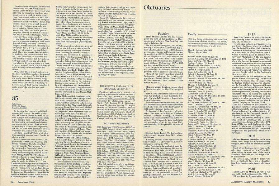PRESIDENT'S 1985- 86 CLUB SPEAKING SCHEDULE