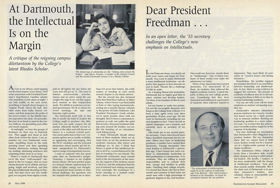 At Dartmouth, the Intellectual Is on the Margin
