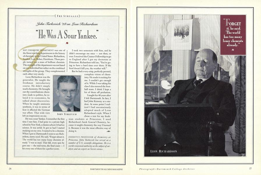 John Turkevich '28 on Leon Richardson