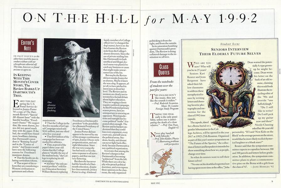 In Keeping With This Month's Cover Story, The Review Barks Up Dartmouth's Tree.