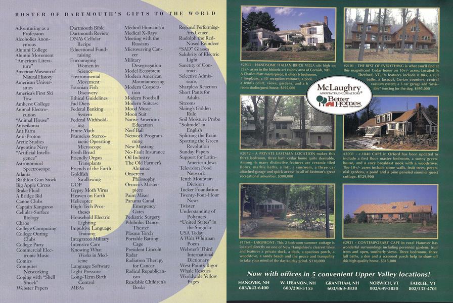 ROSTER OF DARTMOUTH'S GIFTS TO THE WORLD