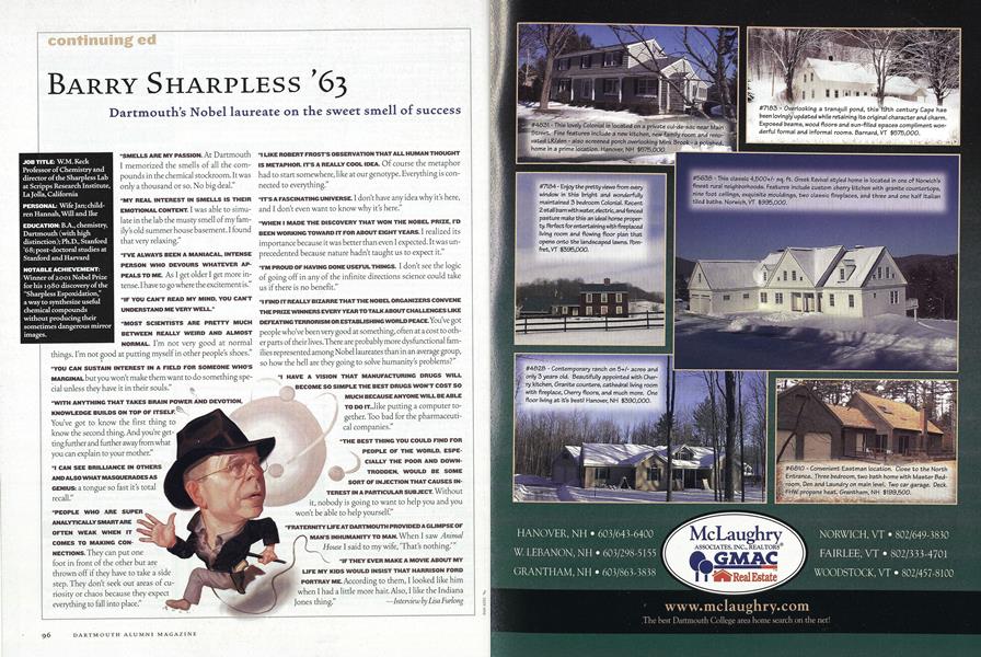 Barry Sharpless '63: Dartmouth's Nobel laureate on the sweet smell of success